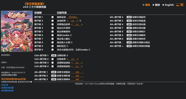 东方夜雀食堂修改器